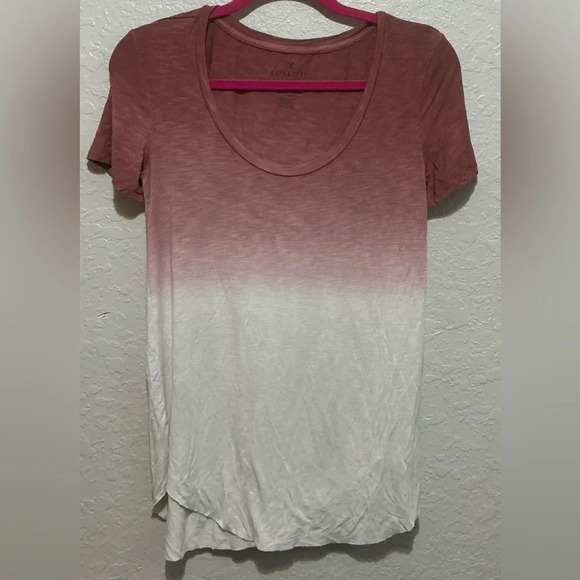 American Eagle Soft & Sexy Slub Short Sleeve Ombre T-Shirt - Picture 1 of 9
